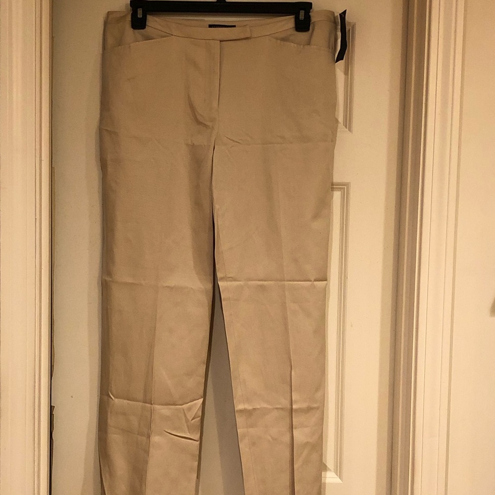 NWT - Tan Kenneth Cole silk blend pants